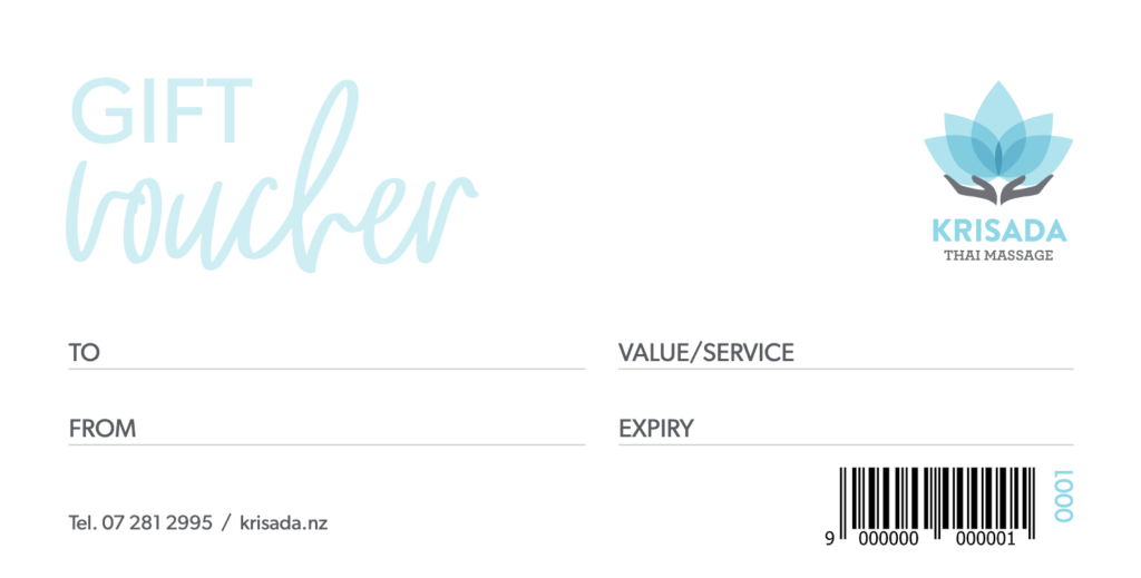 gift vouchers, Krisada Thai Massage Salons, Mount Maunganui, Te Puke, The Bay of Plenty